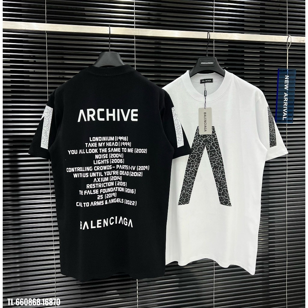 🔥Hot🔥Áo thun Balenciaga x Archive in chữ nứt thiết kế hot trend Nam nữ New 2024