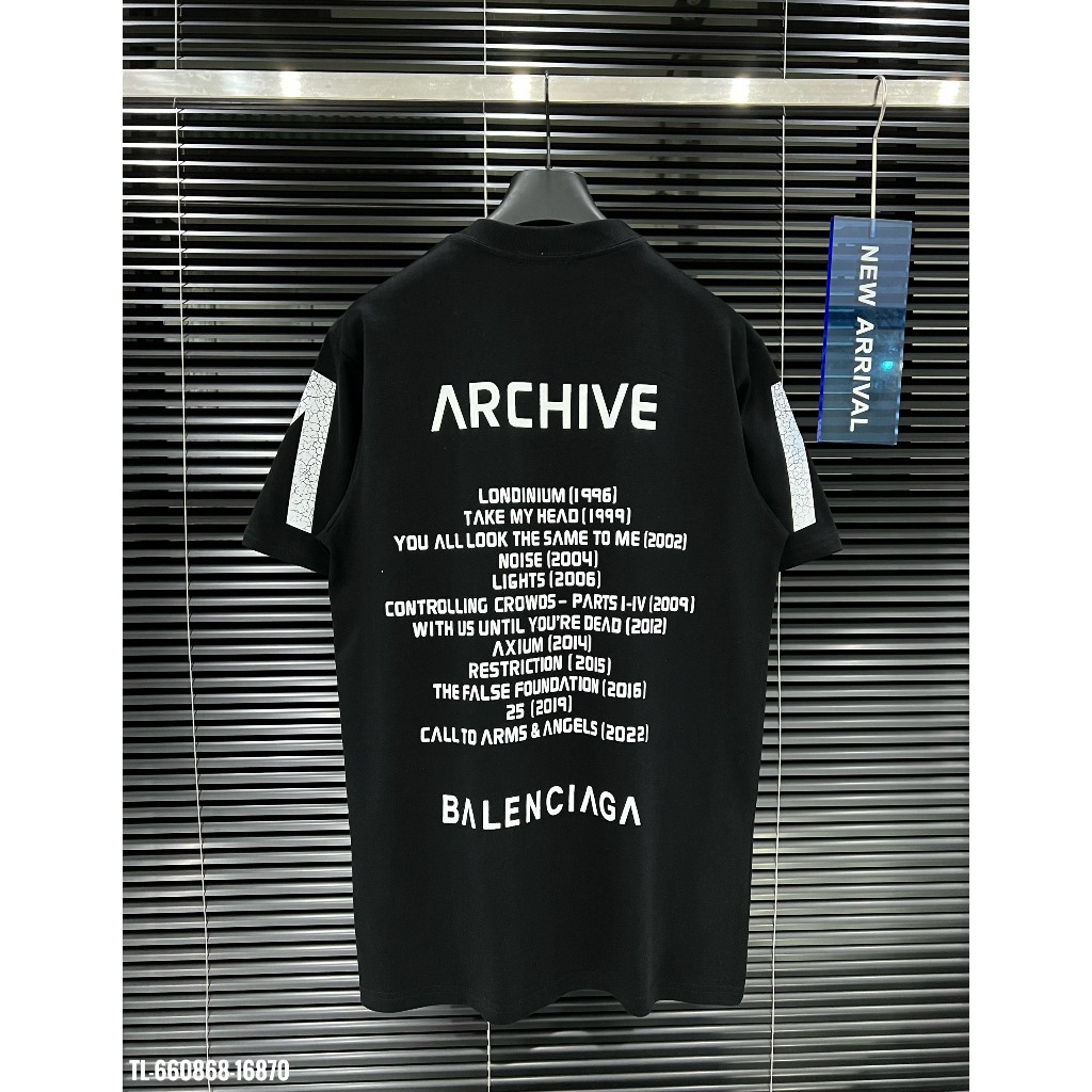 🔥Hot🔥Áo thun Balenciaga x Archive in chữ nứt thiết kế hot trend Nam nữ New 2024