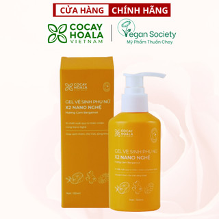 Dung dịch vệ sinh phụ nữ Gel X2 Nano Nghệ Cam Bergamot Cỏ Cây Hoa Lá - Giảm Ngứa Hồng se khit - Dung tích 150 ml