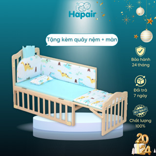 Nôi cũi cho em bé HAPAIR đa năng 6 chế độ cho bé 0-12 tuổi tặng kèm bộ quây cũi Mk001 - BH 24 tháng