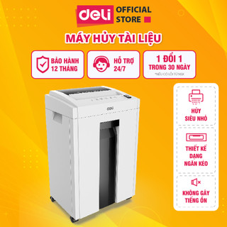 Máy hủy tài liệu deli e9952 công suất lớn cao cấp hủy giấy tờ card cd cho doanh nghiệp, văn phòng