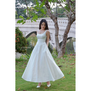 EUMSO - Đầm hai dây trắng dáng xoè JULIE WHITE DRESS