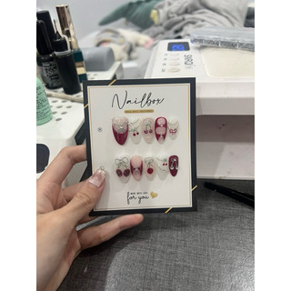 Nailbox cherry nổi mix hạt bi ( ms 19 )