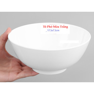 Tô phở , bát bún kiểu tròn màu trắng sang trọng
