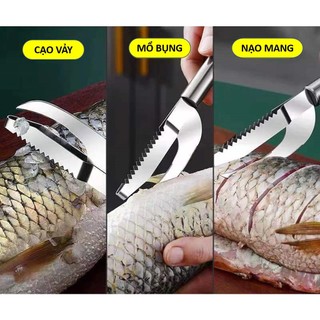 Dao Cạo Vảy, Mổ Cá Tiện Dụng. Dao cạo vảy cá, nạo mang, mổ bụng cá Chất liệu inox chống gỉ Sản phẩm chắc chắn và tiện íc