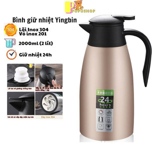 Bình giữ nhiệt inox 304 cỡ lớn chính hãng Yingbin giữ nhiệt 24h, phích giữ nhiệt inox 304, bình ủ trà inox 304