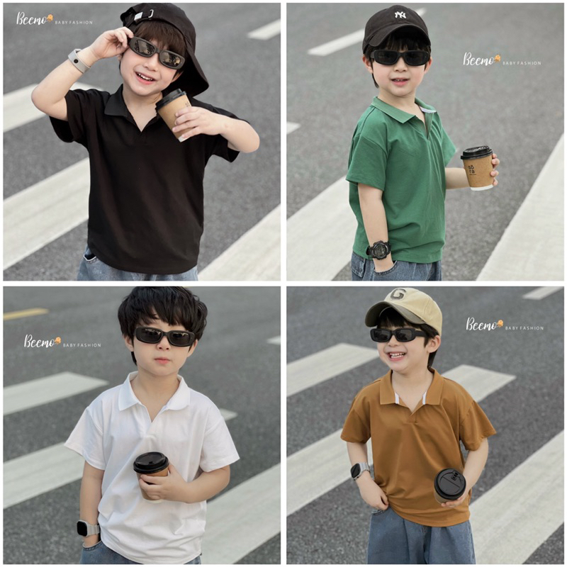 Áo phông polo basic Beemo FASHION cho bé
