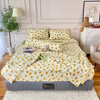 Set cotton đũi xơ đậu nành Ga trần bông -chăn trần bông cao cấp