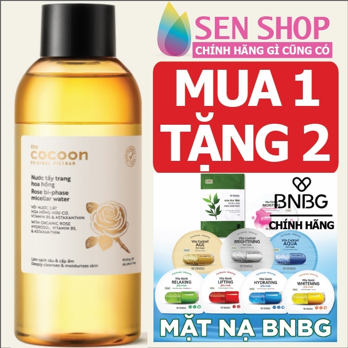 Nước tẩy trang cocoon nước tẩy trang hoa hồng cocoon 310ml nước tẩy trang hoa hồng Cocoon tẩy sạch makeup &amp; cấp ẩm Bigsi