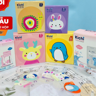 Hộp túi trữ sữa mẹ kichilachi có cảm biến nhiệt độ, có khóa zip 100ml, 120ml, 150ml, 200ml, 250ml kichi