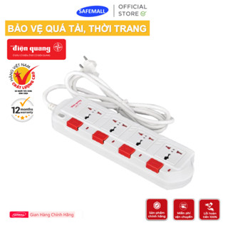  Ổ cắm Điện Quang ĐQ ESK SM740SL  4 lỗ 3 chấu  dây 5m 2m màu trắng đỏ   trắng đen - Bảo hành 12 tháng SAFEMALL Chính Hãng 