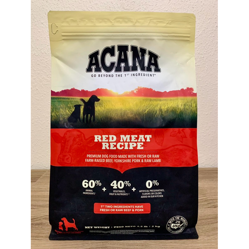 (NGUYÊN SEAL) ACANA RED MEAT - Hạt Hữu Cơ Giàu Đạm Từ Thịt Đỏ (2kg)