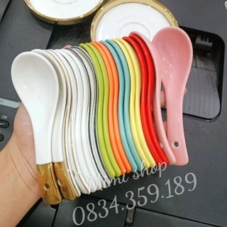 Thìa sứ đủ màu decor mâm cúng siêu đẹp