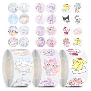 Cuộn 500 tem sticker hoạt hình 2.5cm có tách lẻ