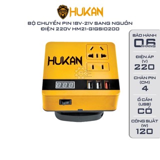 Đế chuyển nguồn điện pin 18-28v sang điện 220v HUKAN G1GSI0200, Chân pin phổ thông 4cm