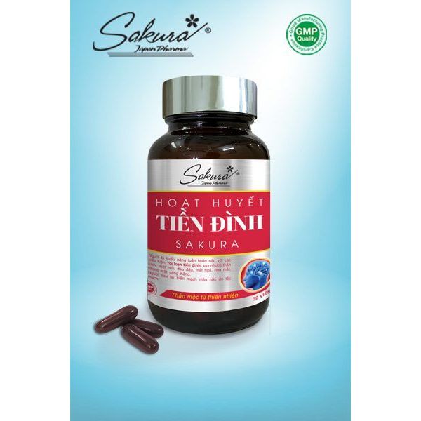 Viên Uống Dưỡng Não Hoạt Huyết Tiền Đình Sakura - Tăng Cường Lưu Thông Máu Não (Lọ 30 viên)