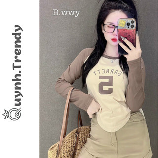 Áo Croptop Nữ Vạt Bầu Tay Dài GARNET Trơn Ôm Body, Áo Croptop Tay Dài Thun Borip Mềm Mịn Tôn Dáng Quynh Trendy A71