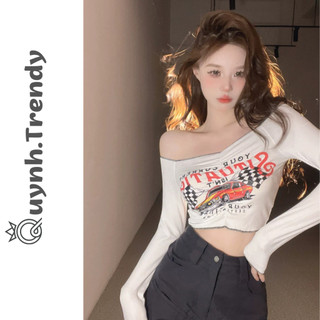 Áo Croptop Nữ Trễ Vai Tay Dài SITUATION Ôm Body, Áo Thun Croptop Tay Dài Kiểu Sexy Chất Thun Gân Quynh Trendy A72