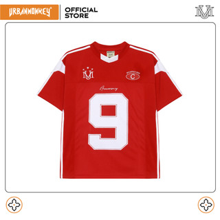 Áo thun jersey unisex urban monkey " 9th capsule jersey red " chất liệu poly cao cấp phối màu đỏ