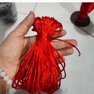 Bó 10/20met dây tim đỏ 2mm thắt vòng tay, vòng cổ, handmade