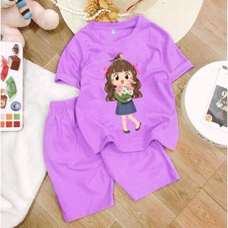 Bộ lửng cho bé gái vải thun lạnh co giãn 4 chiều