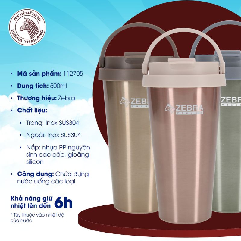 Ly giữ nhiệt Zebra Thái Lan Macchiato 500ml - 112705