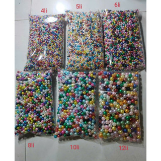 50/100gam hạt cườm, hạt bẹt, hạt châu nhựa đủ màu nhiều size 4-6-8-10-12mm