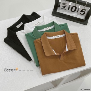 Áo phông cotton basic dáng polo cổ đức cộc tay Beemo cho bé