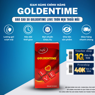 Bao cao su GOLDENTIME Love trơn mịn công nghệ Hàn Quốc size 52mm