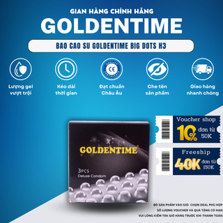 Bao cao su Goldentime Big Dots Siêu Gai Tăng Khoái Cảm Size 52mm