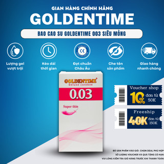 Bao cao su Siêu mỏng GOLDENTIME 003 Superthin siêu mỏng cao cấp size 52mm