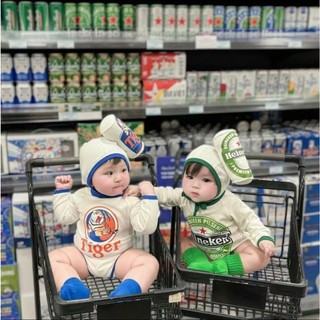 iki-Set body kèm mũ Bia Tiger và Heineken siêu cute cho bé 3 - 16kg