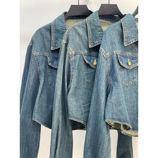 AfterBefore | Áo Denim Crop Top Tay Dài
