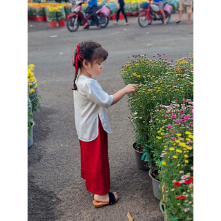 Cặp nơ kẹp tóc cho bé gái, nơ kẹp tóc màu đỏ.