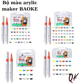 màu Acrylic Marker baoke  MP2945 -12/24/36/48 màu vẽ được lên nhiều chất liệu như vải, nhựa, kính