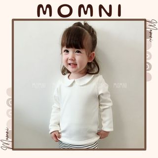 Áo thun dài tay Cotton Oganic cổ cách điệu cho bé gái phong cách Hàn Quốc MOMNI018