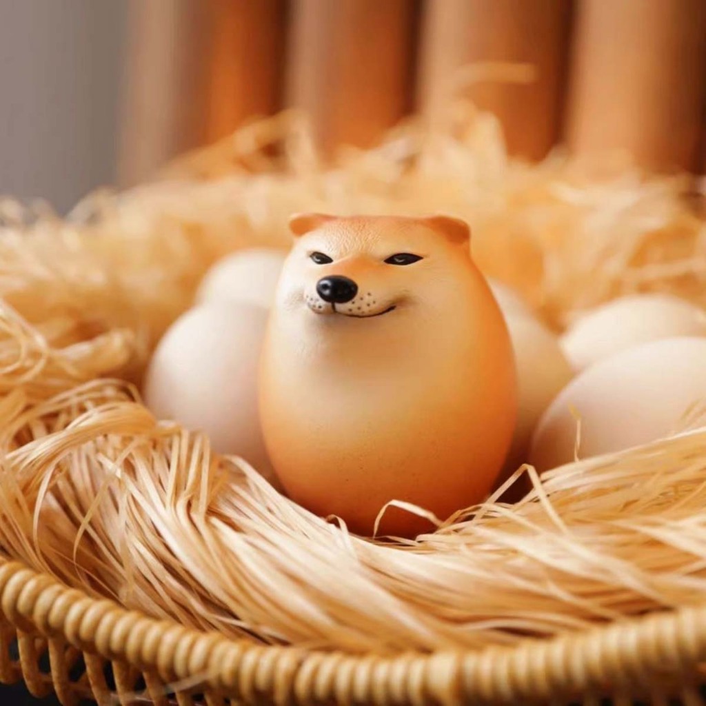 Mô Hình Cheems Trứng Egg Cún Shiba Con Mini Nắn Bóp Đàn Hồi Giảm Stres