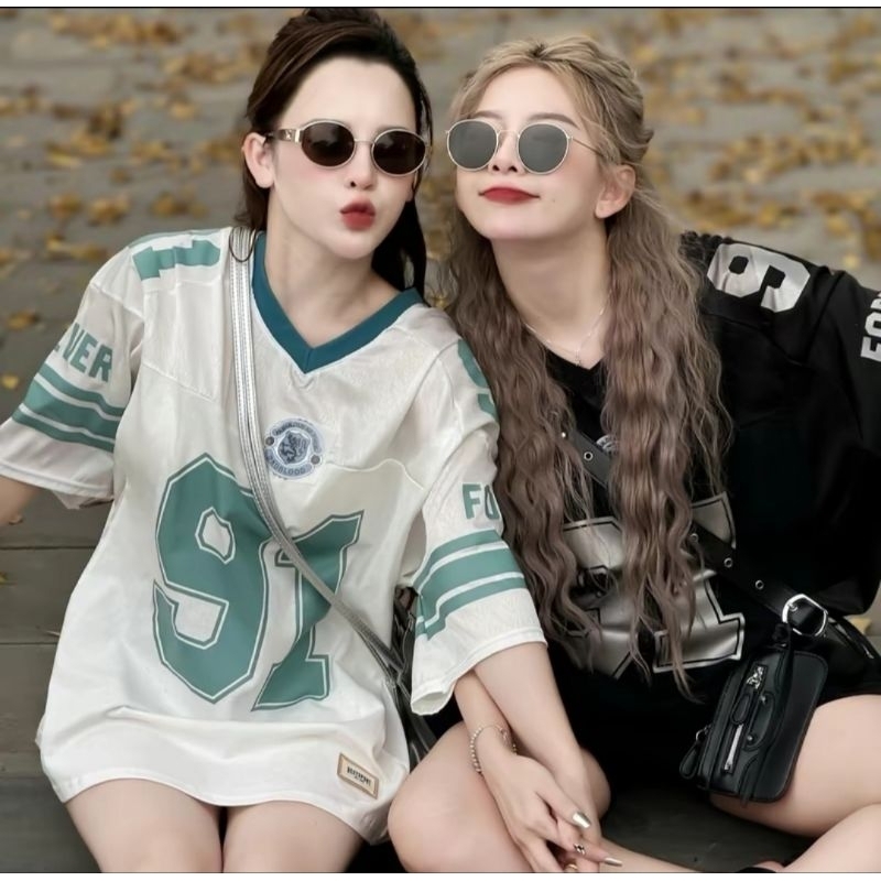 ÁO PHÔNG FORM RỘNG DÁNG GIẤU QUẦN, COTTON SU TÚI RIP -- IN SỐ 91