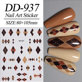 Sticker miếng dán móng tay kẻ ca rô siêu xinh