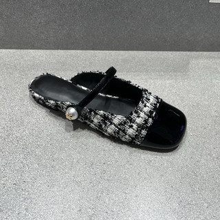 𝒏𝒉𝒚𝒎𝒃𝒂𝒈𝒏𝒘𝒂𝒍𝒍𝒆𝒕👠 (Chân mỏng lùi 1 size) Sục mũi tròn C.K quai cúc ngọc