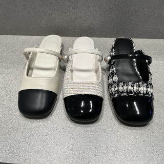 𝒏𝒉𝒚𝒎𝒃𝒂𝒈𝒏𝒘𝒂𝒍𝒍𝒆𝒕👠 (Chân mỏng lùi 1 size) Sục mũi tròn C.K quai cúc ngọc