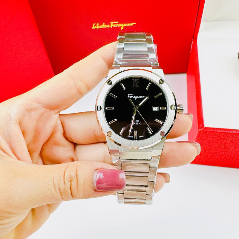 Đồng Hồ Nam Salvatore Ferragamo F-80 SFDT01320 Máy Thuỵ Quartz  Kính Sapphiare Mặt Tròn Dây Thép Không Gỉ