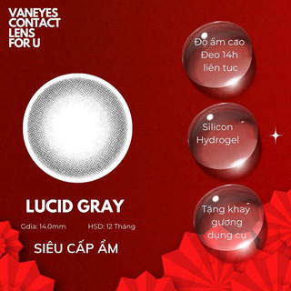Kính áp tròng vaneyes màu lucid gray 0-8 độ