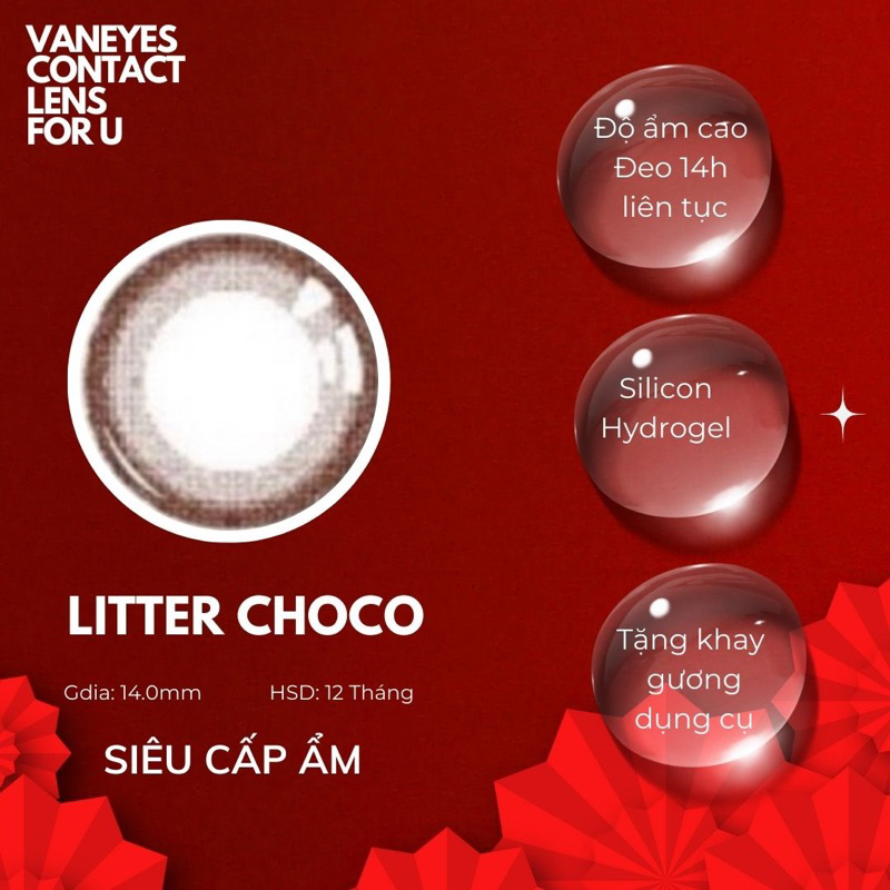 KÍNH ÁP TRÒNG VANEYES Lens Litter Choco Size Nhỏ