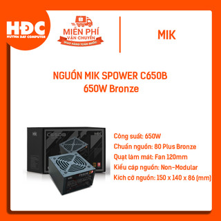 Nguồn máy tính mik spower c650b - 650w 80 plus