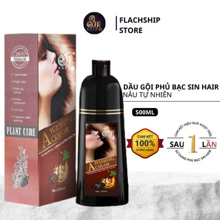 Dầu Gội Phủ Bạc Sin Hair Màu Nâu Nhật Bản 500ml Phủ Bạc Tóc Nâu Tự Nhiên Nâu Hạt Dẻ Bằng Nhân Sâm