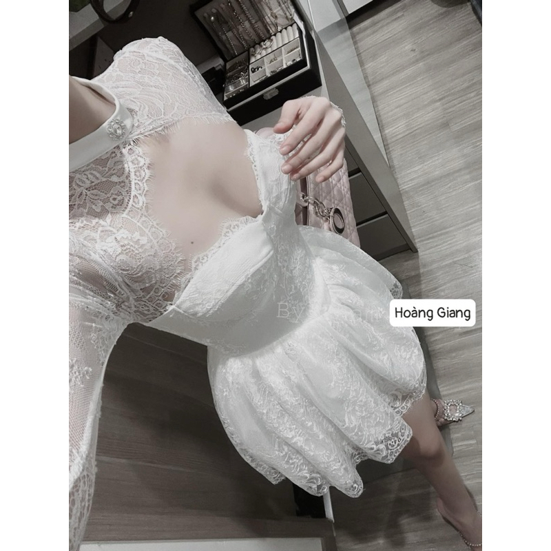 Váy ren xoè cúp ngực đính đá đi chơi, đi tiệc xinh cực