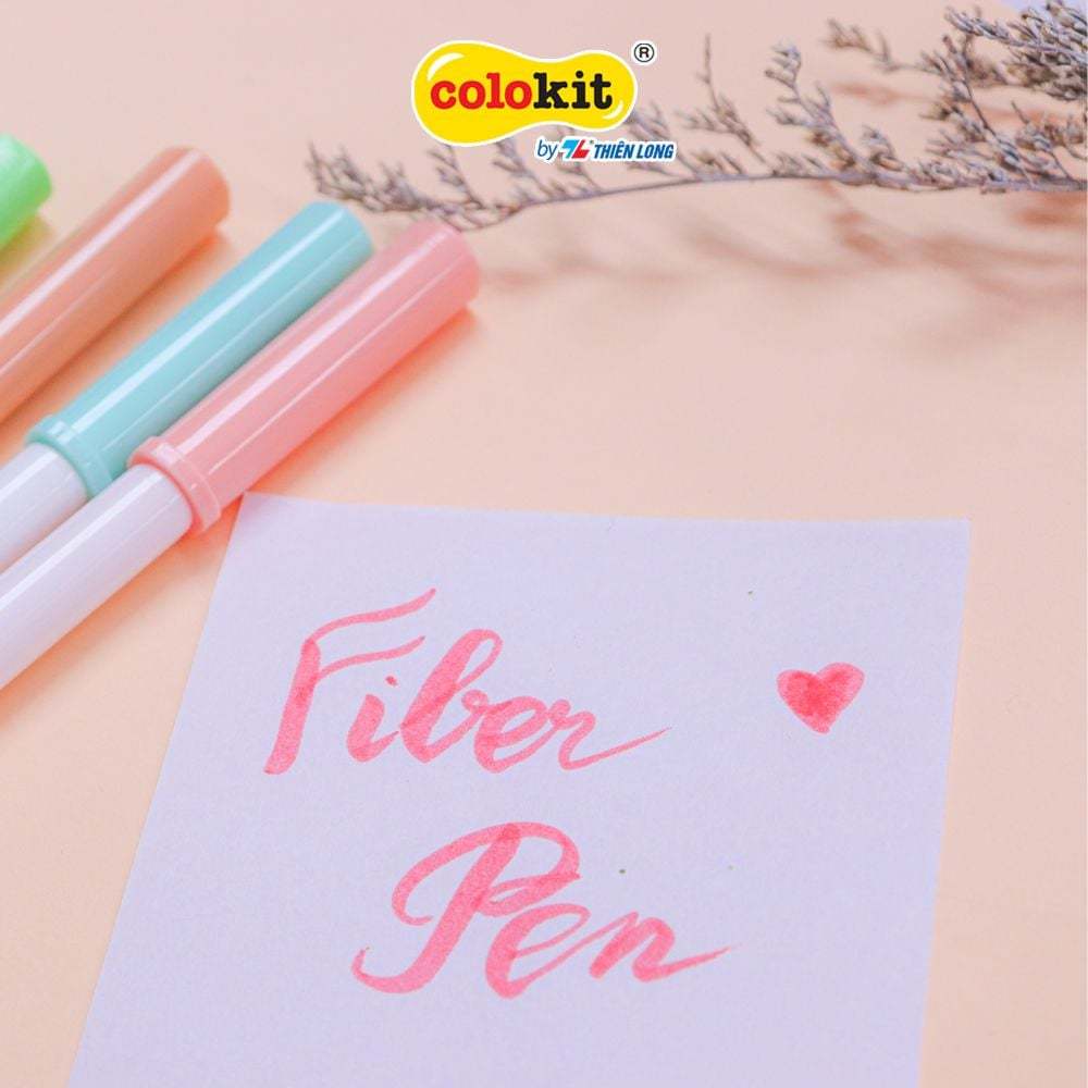 Bộ 20 bút lông màu Pastel Washable Fiber Pen Thiên Long bút viết Calligraphy Colokit SWM C008 / FP-C03