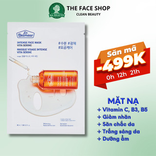 Mặt nạ giấy dưỡng ẩm trắng da cấp ẩm tốt Hàn Quốc The Face Shop Dr Belmeur Intense Face Mask Vita Serine 30ml