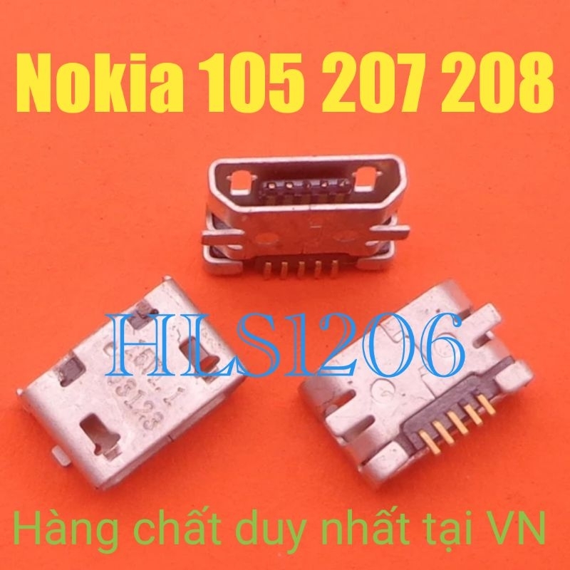 Chân sạc Nokia 105 207 208 hàng vip Pro (10 cái 15k)